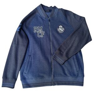 Real Madrid CF | RMCF Soccer Club Full Zip Sweatshirt in Navy, Size XXL